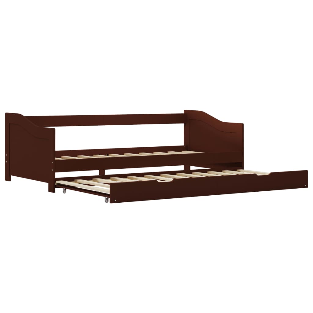 vidaXL Estructura sofá cama extraíble sin colchón marrón 90x200cm