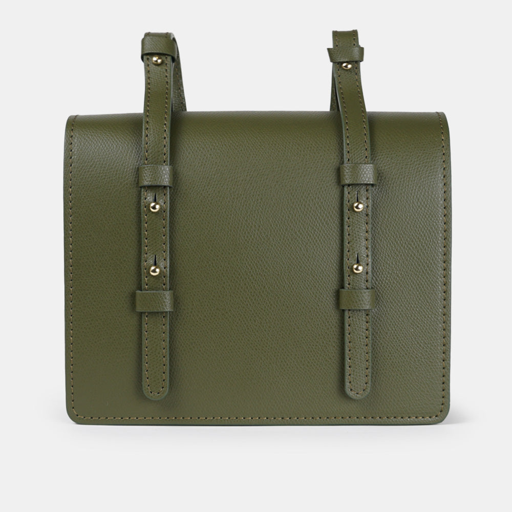 Bolso Bandolera 1990s de Piel Saffiano con Solapa y Compartimentos Interiores
