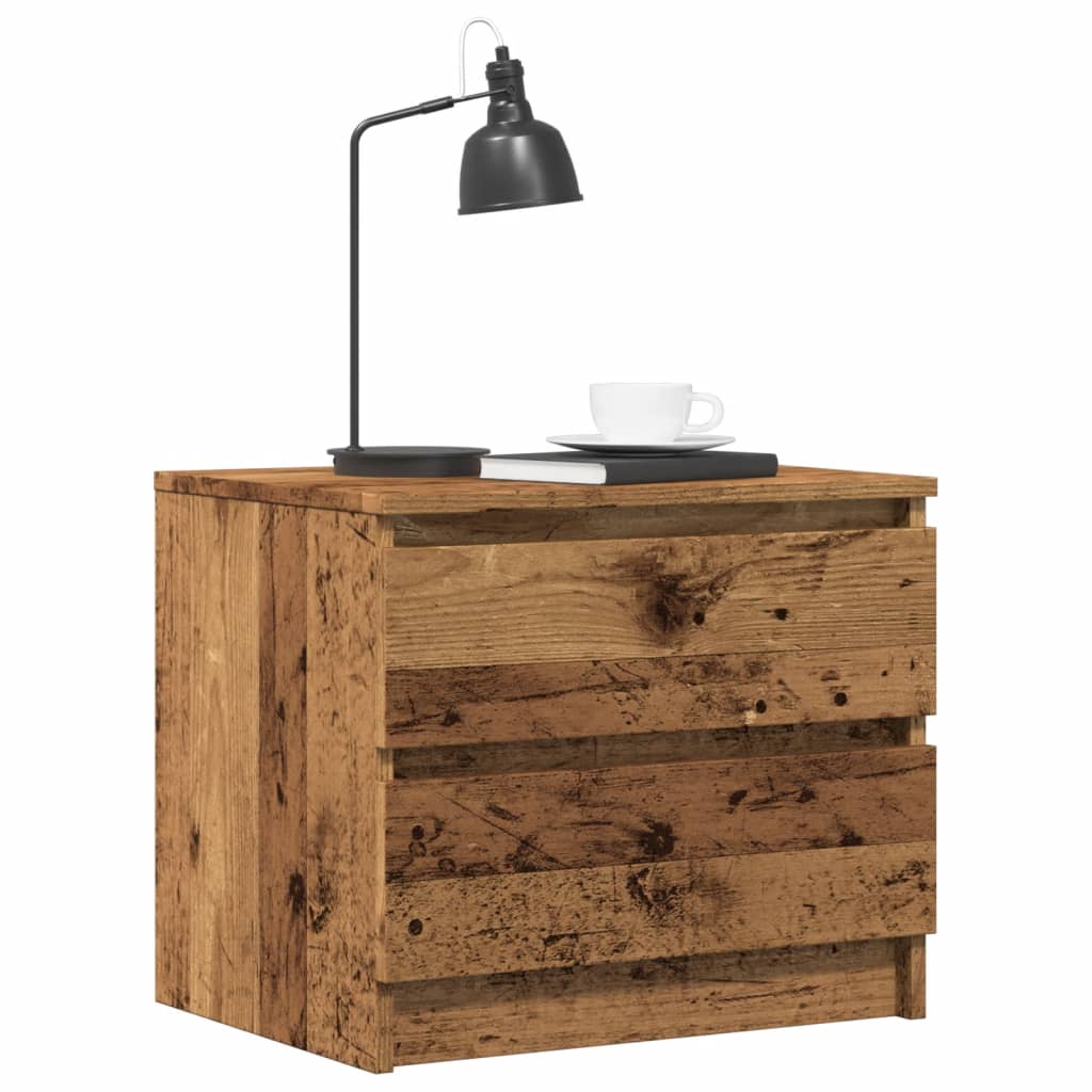 vidaXL Mesita de noche madera de ingeniería 50x40x43.5cm en color Roble artisan/Madera antigua | estructura resistente ideal para salón dormitorio o estudio