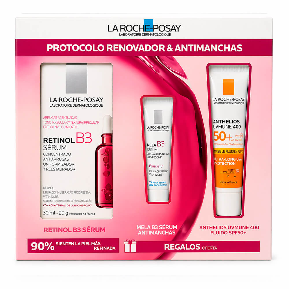 La Roche Posay Retinol B3 Serum 30 Ml + Regalo Mela B3 Serum 3 ml y Anthelios Uvmune 400 Fluido Spf50+ 15 ml Pack