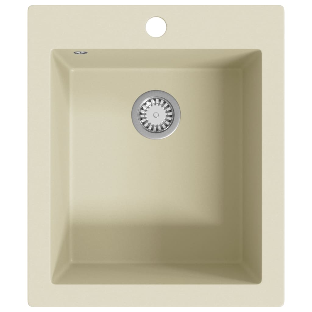 vidaXL Fregadero de Cocina de Granito con Seno Lavabo Cocina Fontanería Color Beige,  Gris,  Negro y mas