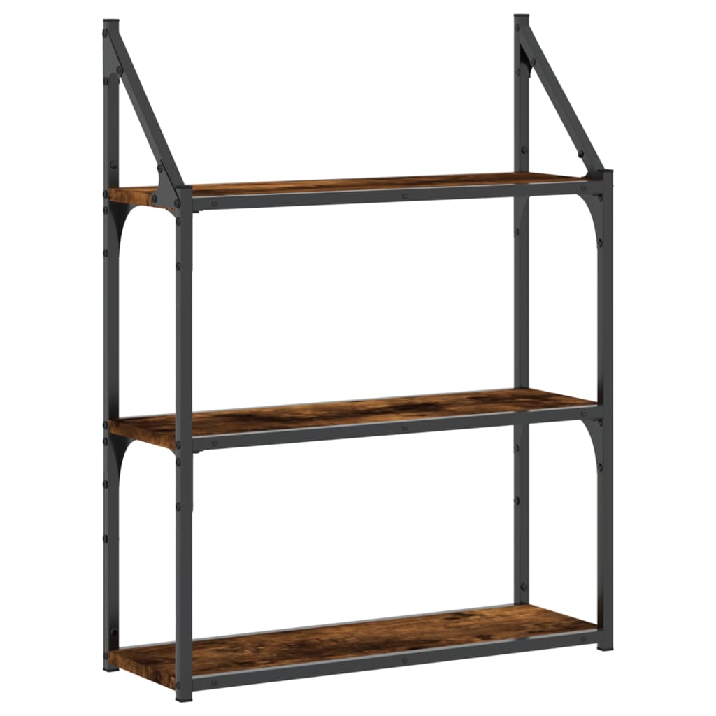 Estantería de Pared Vidaxl de Madera Ingeniería 3 Niveles 60x21x78,5cm - Negro