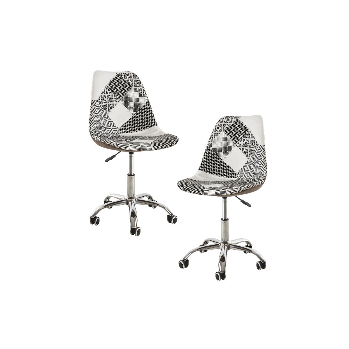 Regalos Miguel - Packs Sillas - Pack 2 Sillas Neo Patchwork - Patchwork blanco y negro
