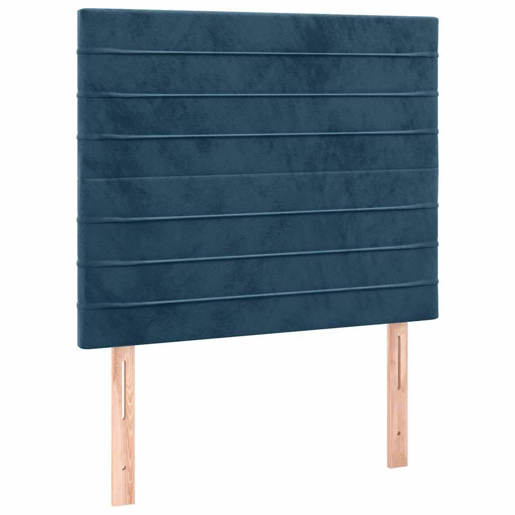 vidaXL Cabecero con luces LED terciopelo azul oscuro 100x5x118/128 cm