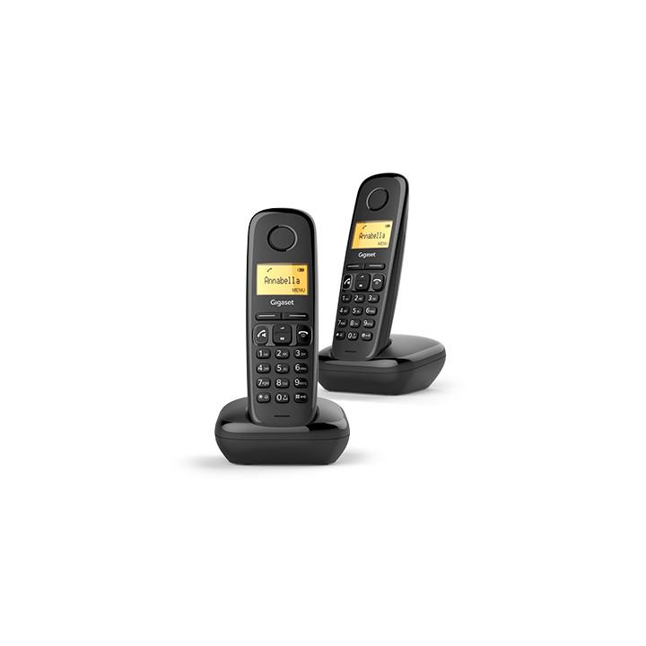 Gigaset A270 Duo, Teléfono DECT, Terminal inalámbrico, Altavoz, 80 entradas, Identificador de llamad