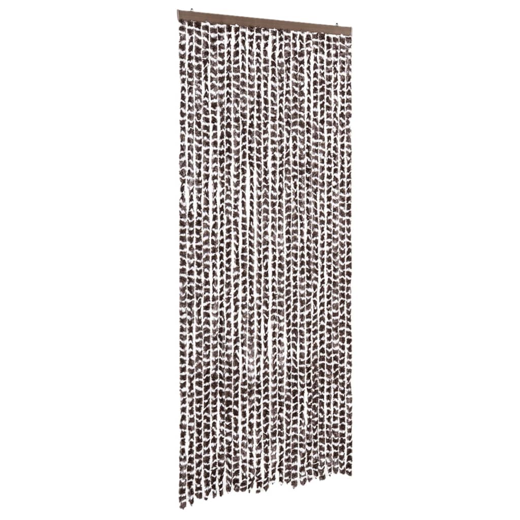 vidaXL Cortina Antimoscas Persiana Chenilla 100x230 cm Color dark brown and beige,  Marrón y beige,  Marrón y mas