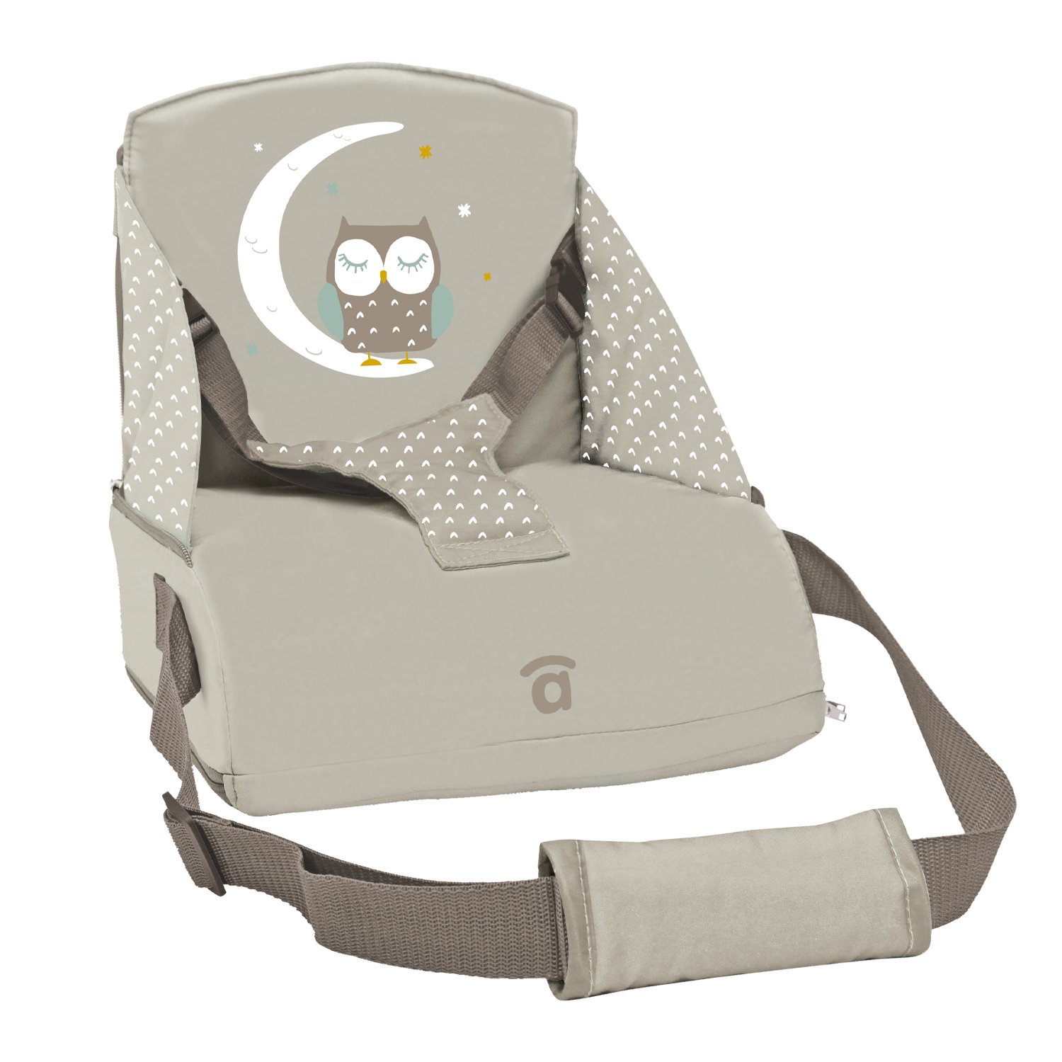 Asalvo Trona de Viaje – Trona Portátil con Arnés de Seguridad de 3 Puntos, Bolsillo de Almacenaje, Textil Acolchado de Alta Densidad, Respaldo Ergonómico de 25 cm y Diseño Ligero para Viajes