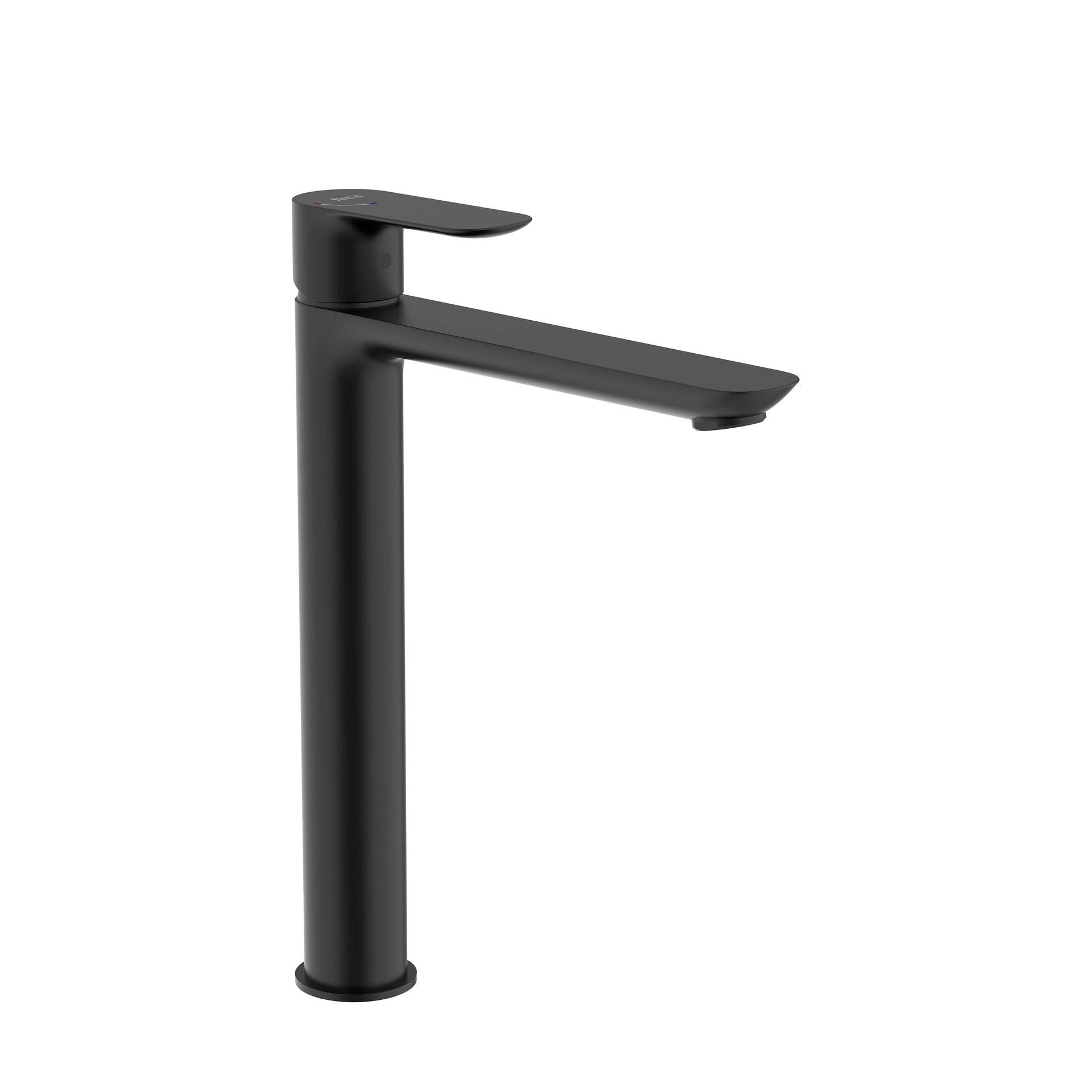 ROCA A5A346ENB0 CALA Grifo Monomando Lavabo Con Caño Alto Cuerpo Liso Cold Start Negro Mate - ref: A5A346ENB0