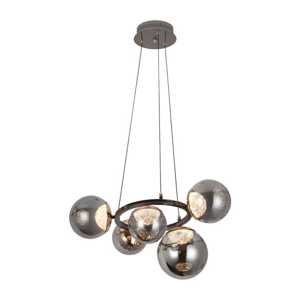 Colgante pompeya 5l negro 35w 3000-4000-6000k c/remoto y reg.intensidad 3150lm regx58x58 cm
