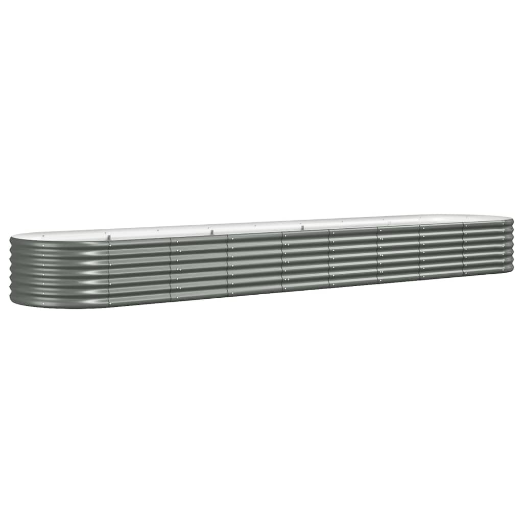 vidaXL Jardinera arriate acero recubierto polvo 368x80x36 cm Color Verde,  Gris,  Marrón y mas