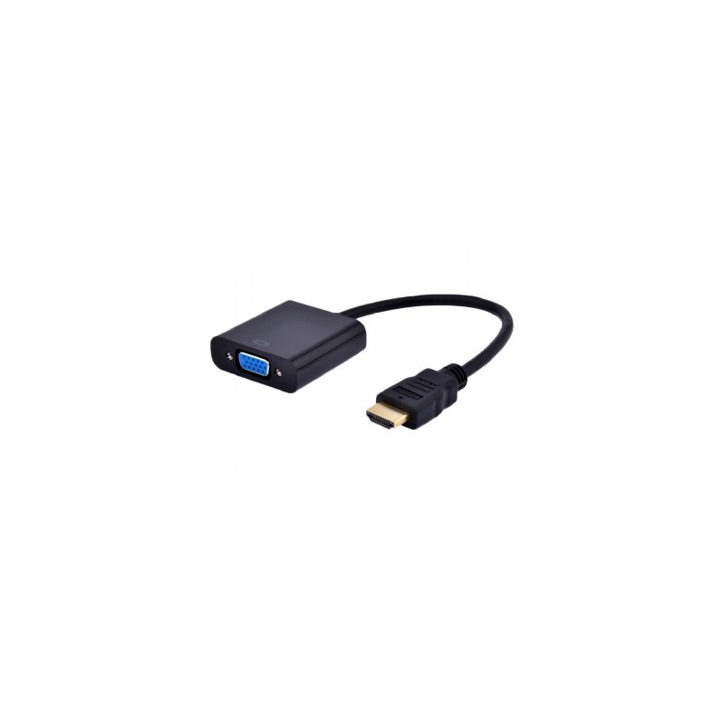 Gembird - A-HDMI-VGA-03 adaptador de cable de vídeo 0,15 m HDMI tipo A (Estándar) VGA (D-Sub) Negro A-HDMI-VGA-03