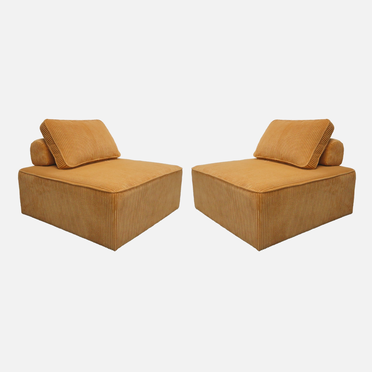sweeek - Sofá modular de pana, 2 plazas, color Verde - Tamaño 90x90x40 cm