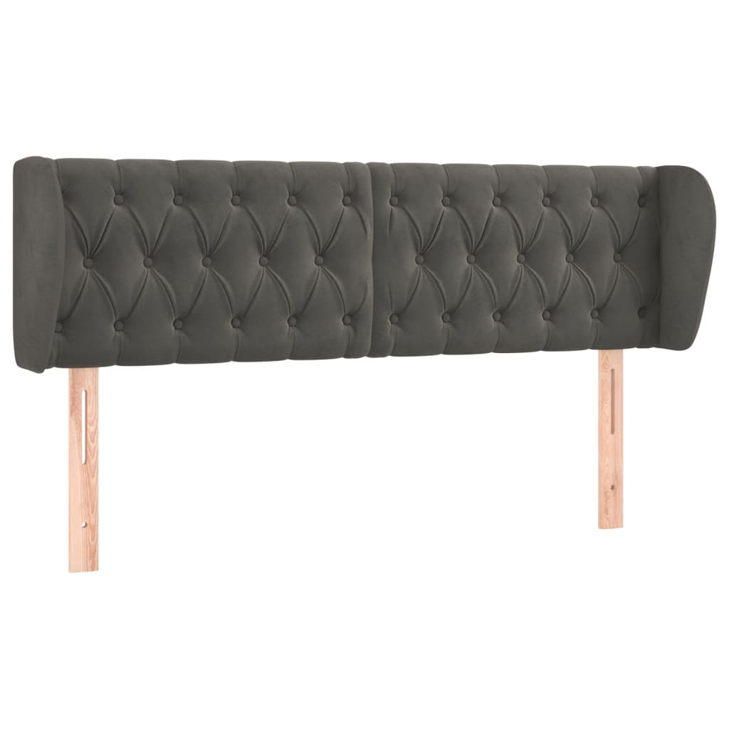 vidaXL Cabecero de terciopelo gris oscuro 163x23x78/88 cm