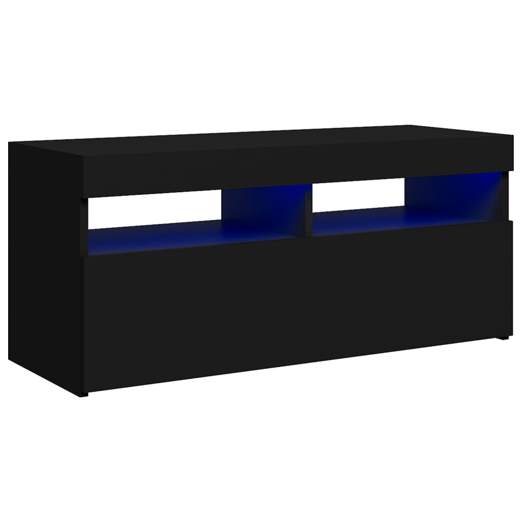 vidaXL Mueble de TV con luces LED 90x35x40 cm, Mueble de Salon, Mueble TV, Mueble TV salon, Mesa de TV, Mueble tele