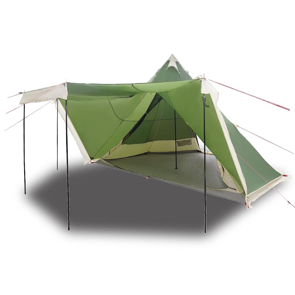 vidaXL Tienda de campaña familiar tipi 8 personas impermeable verde