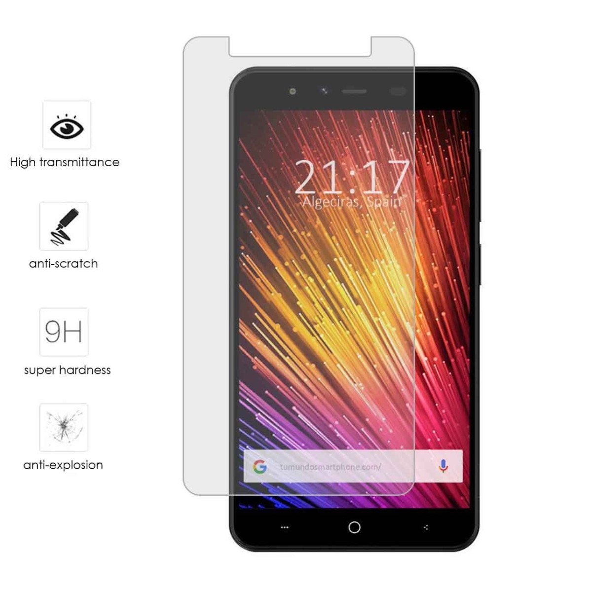 Tumundosmartphone Protector Cristal Templado para Leagoo Z7 Vidrio