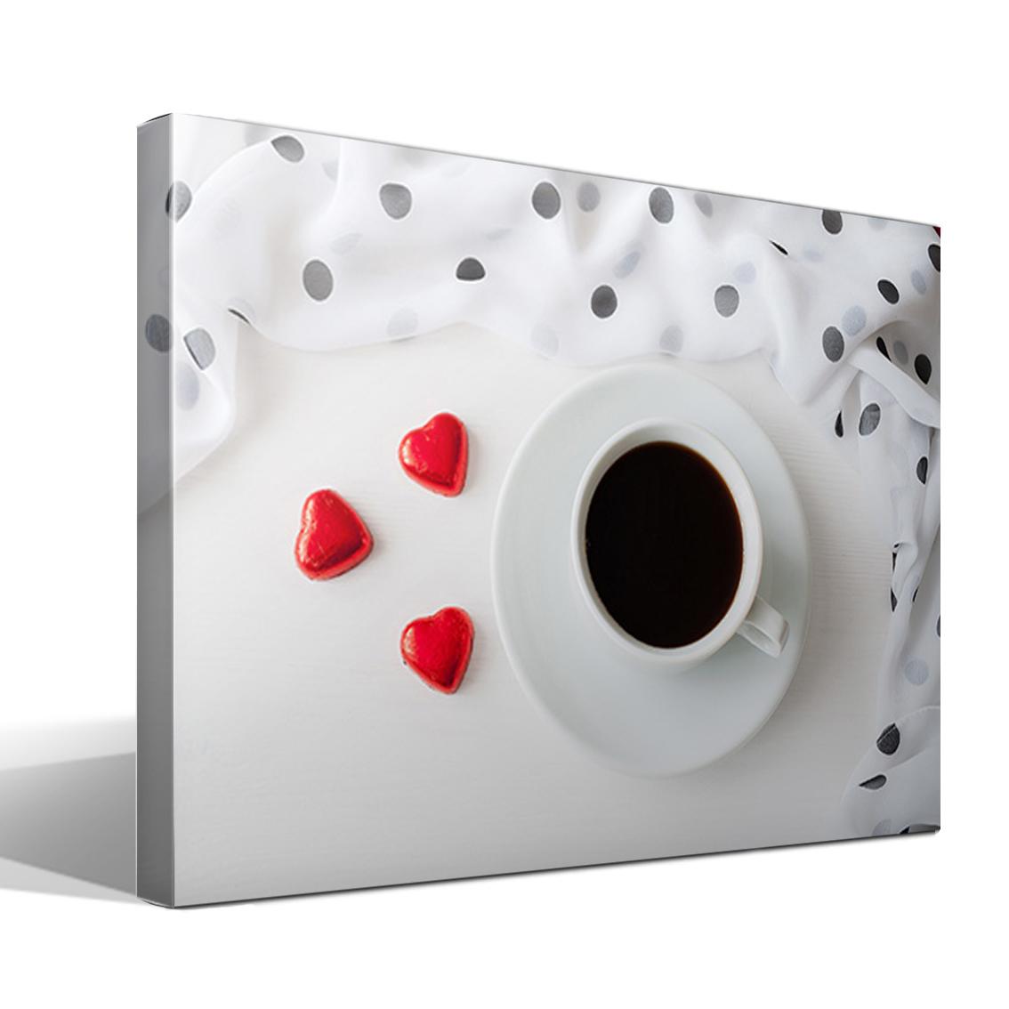 Cuadro Canvas Café para Enamorados - Imagen Alta Resolución - Lienzo de Algodón - Bastidor de Madera - Fabricado en España