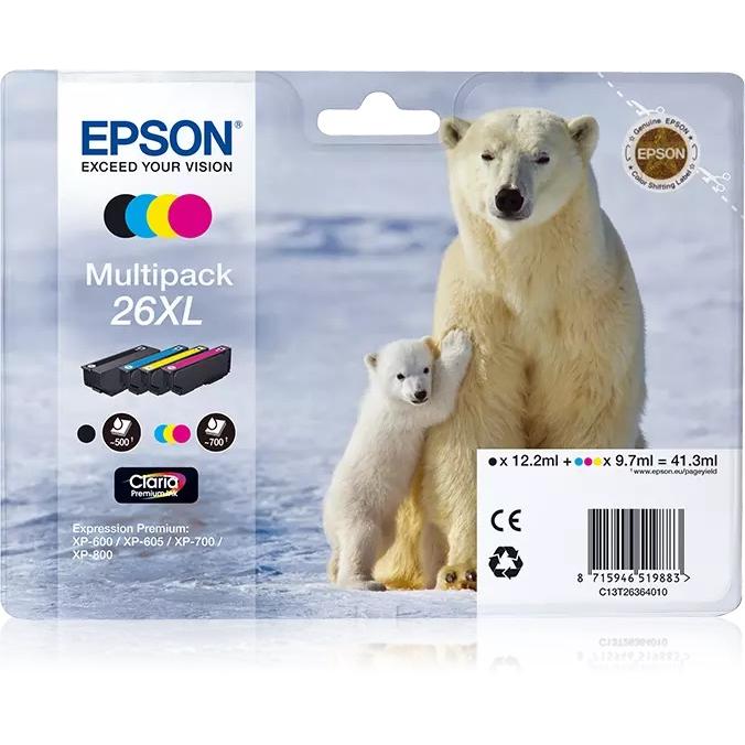 Tintas originales Epson Multipack Oso Polar 26 Claria Premium Ink