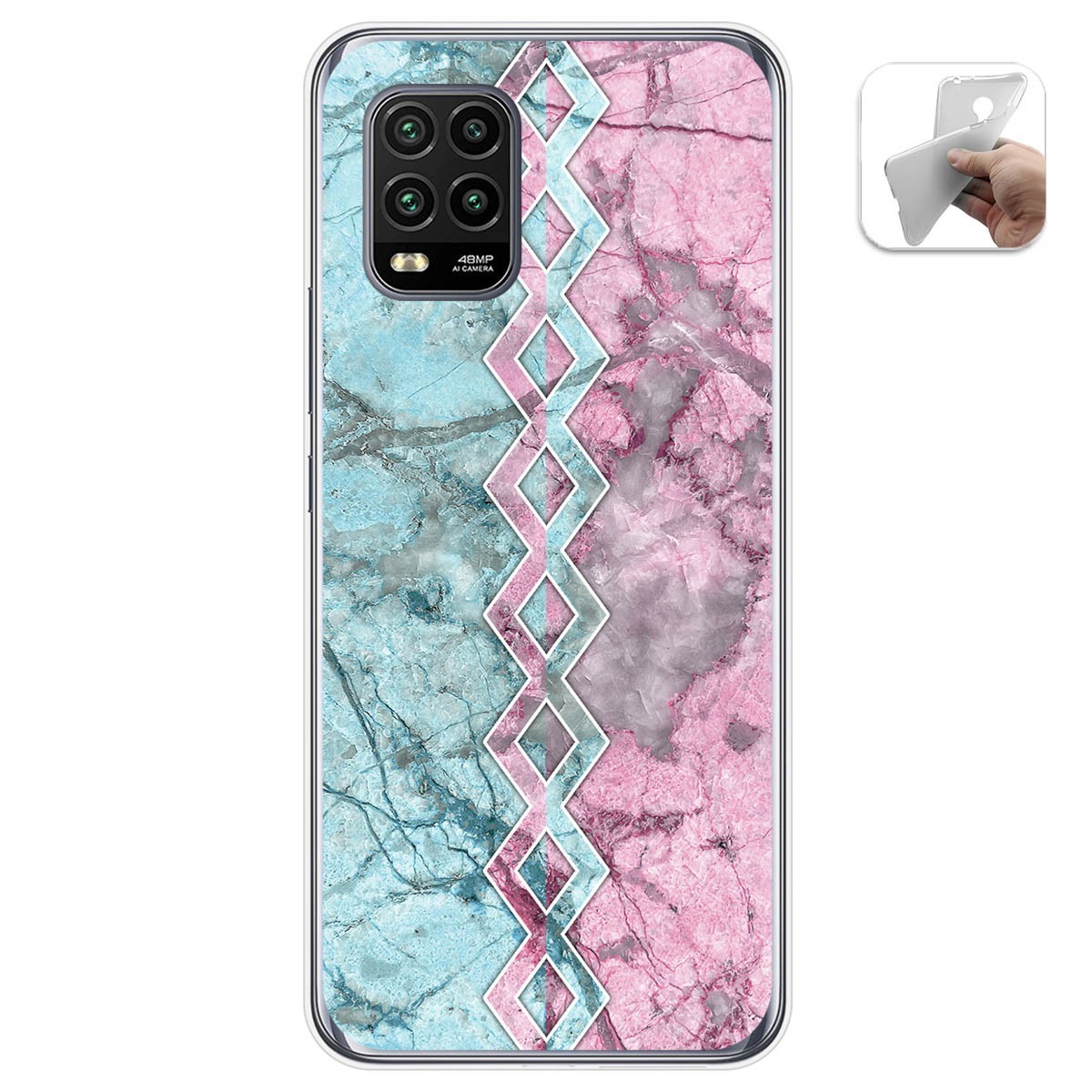Tumundosmartphone Funda Gel Tpu para Xiaomi Mi 10 Lite diseño Mármol 08 Dibujos
