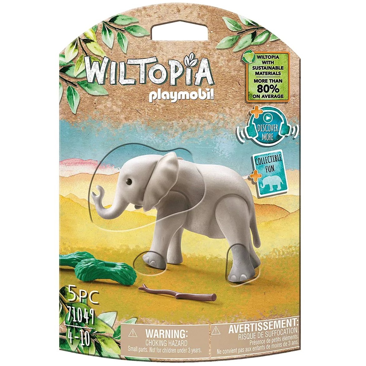 Playmobil Wiltopia Elefante Joven, 71049, Animales, Naturaleza y Zoo, Figuras coleccionables