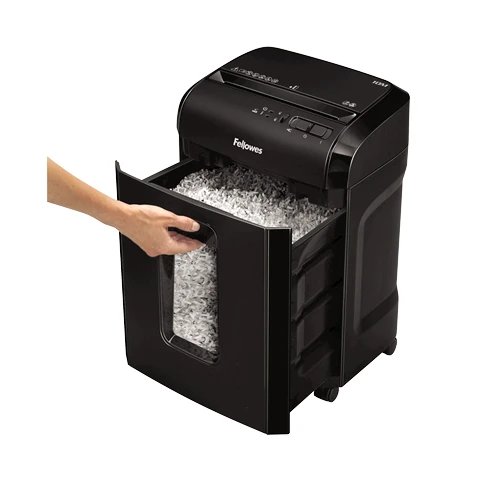 Fellowes - Destructor de papel microcorte 4630601 para hogar y oficina, nivel seguridad P-5 DIN T-5, hasta 10 hojas A4 y tarjetas con grapas