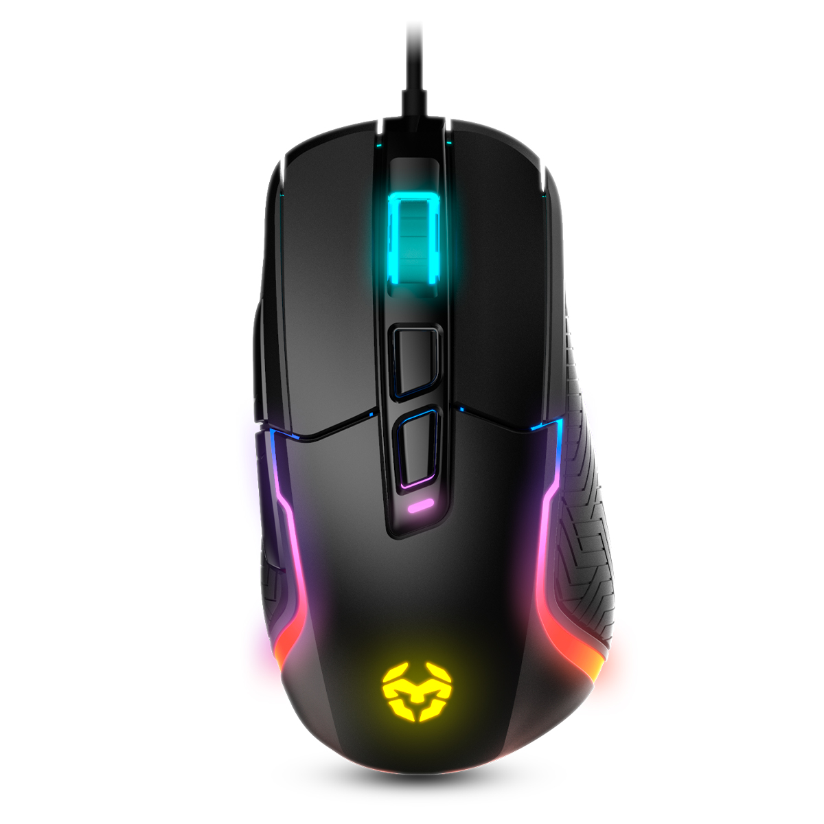 KROM KICK - Ratón Gaming, RGB Rainbow, Sensor Óptico PixArt 3327 hasta 12000 DPI, 6 niveles DPI (800-6200), Negro