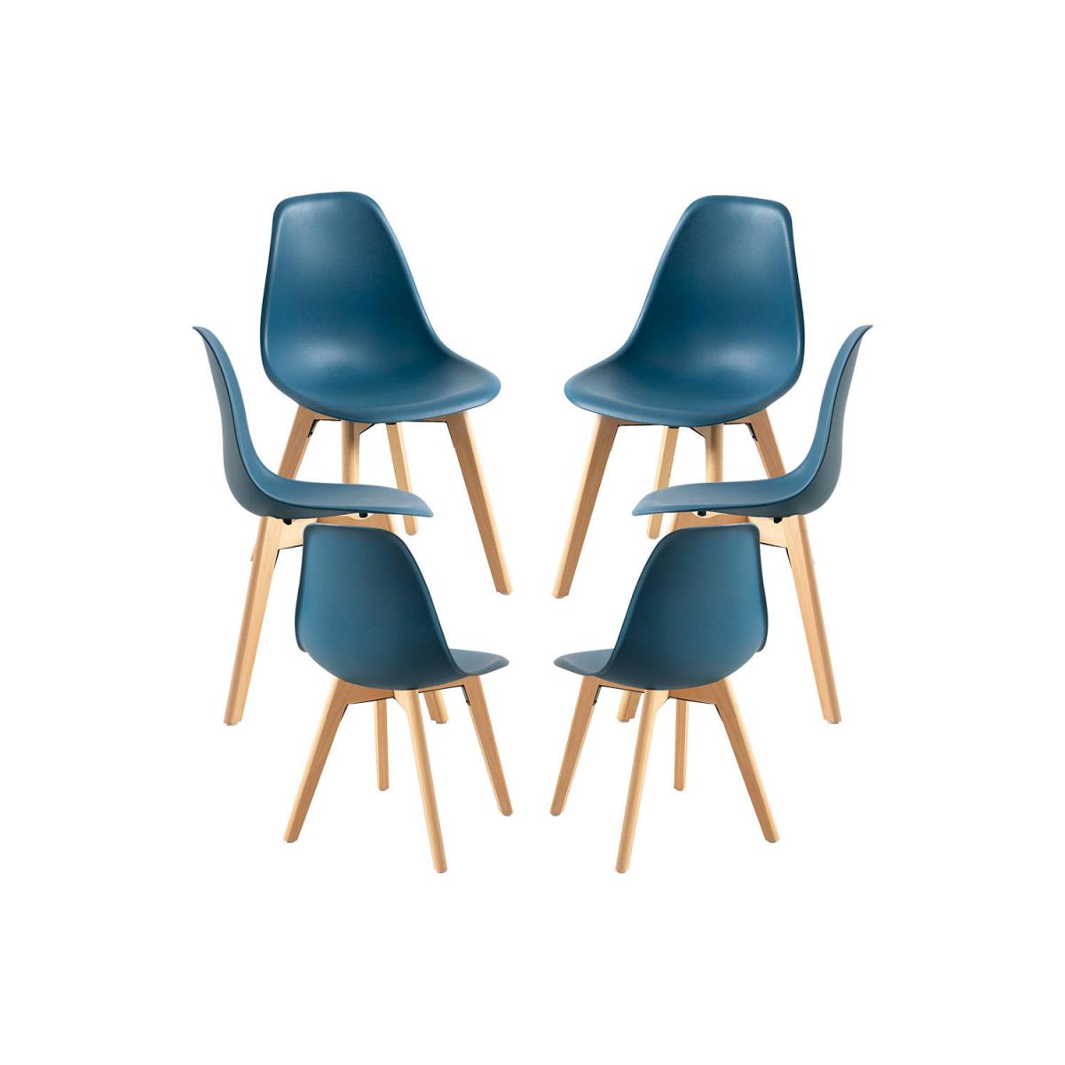 Regalos Miguel - Packs Sillas Comedor - Pack 6 Sillas Kelen - Azul Petróleo