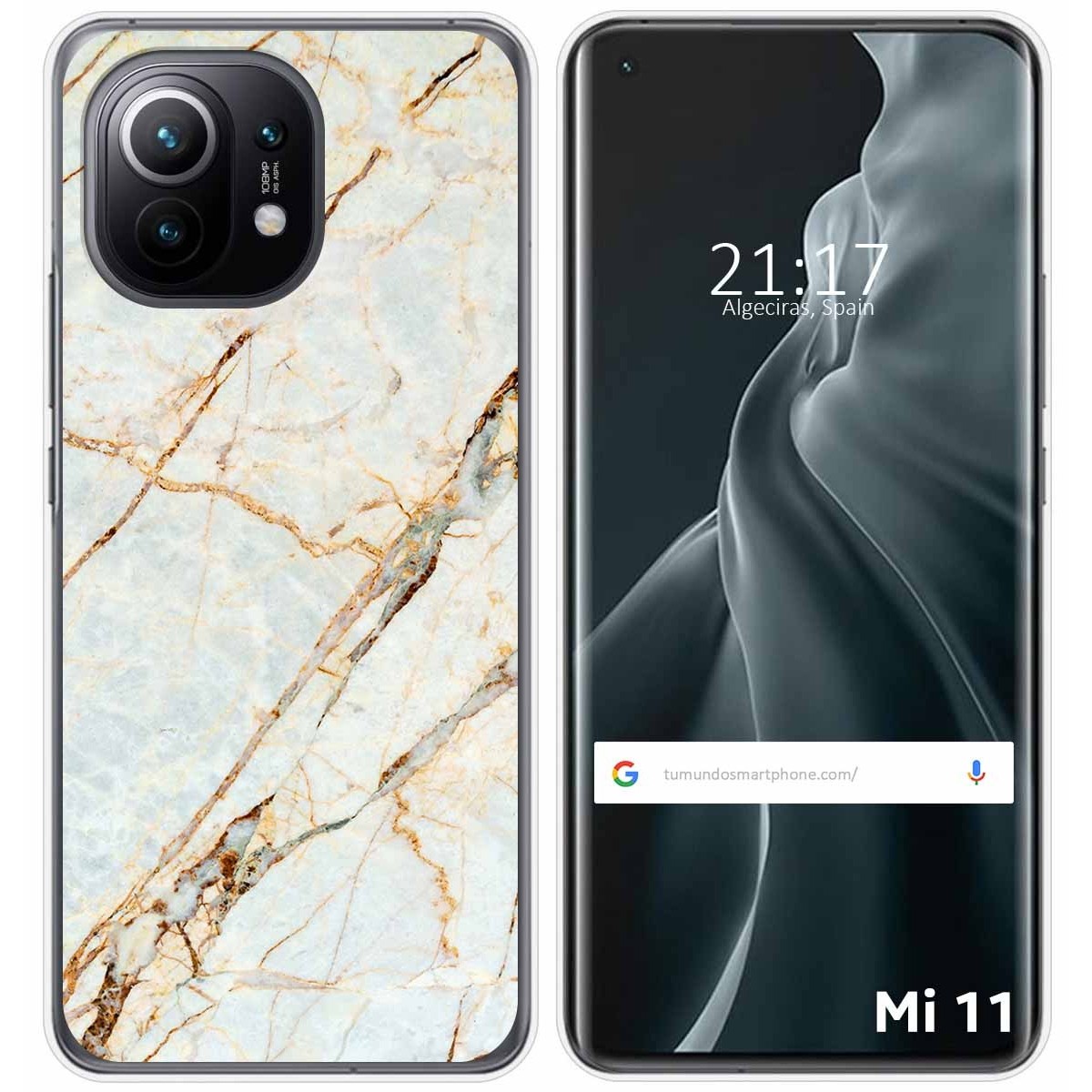 Tumundosmartphone Funda Gel Tpu para Xiaomi Mi 11 5G diseño Mármol 13 Dibujos