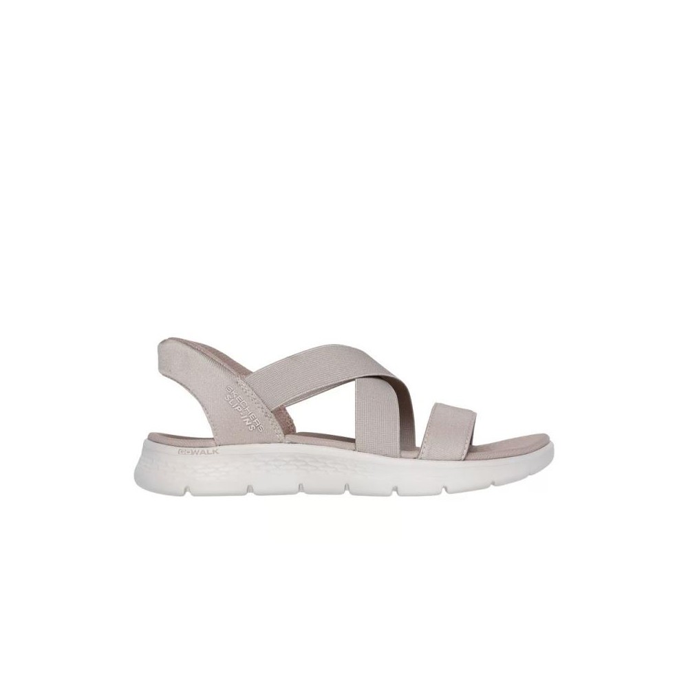 Sandalias Planas Skechers Go Walk Flex Sandal Mujer Taupe