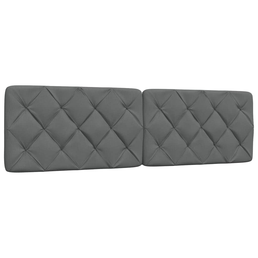 vidaXL Cabecero de cama acolchado tela gris oscuro 180 cm