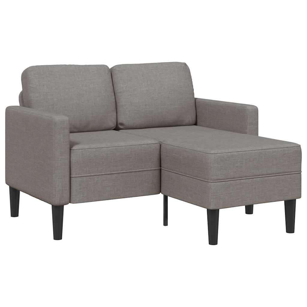 vidaXL Sofá de 2 plazas con chaise longue en forma L gris topo 125 cm