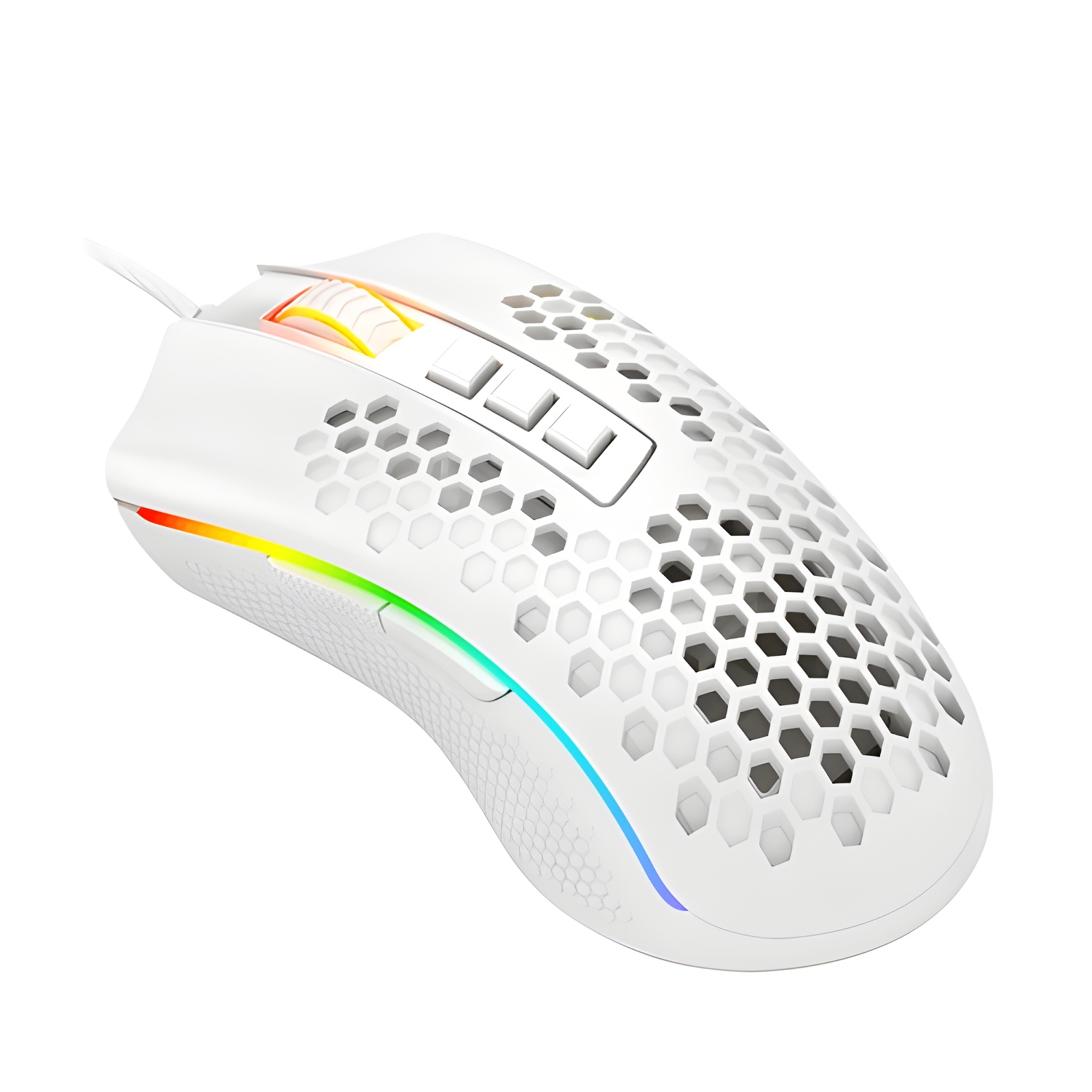 Redragon STORM - Ratón Gaming Blanco con Iluminación RGB Personalizable