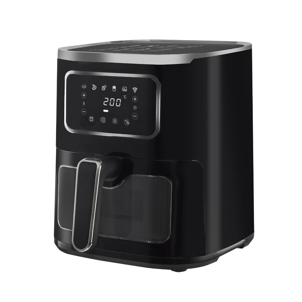 Freidora de Aire sin Aceite Negra Digital 5L con Ventana Küken - 6 Programas preconfigurados - Cestillo antiadherente extraíble