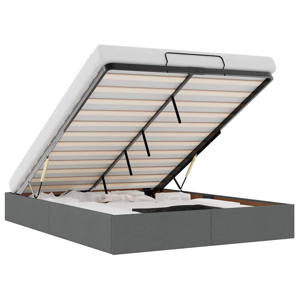 vidaXL Estructura cama otomana sin colchón tela gris oscuro 140x200cm