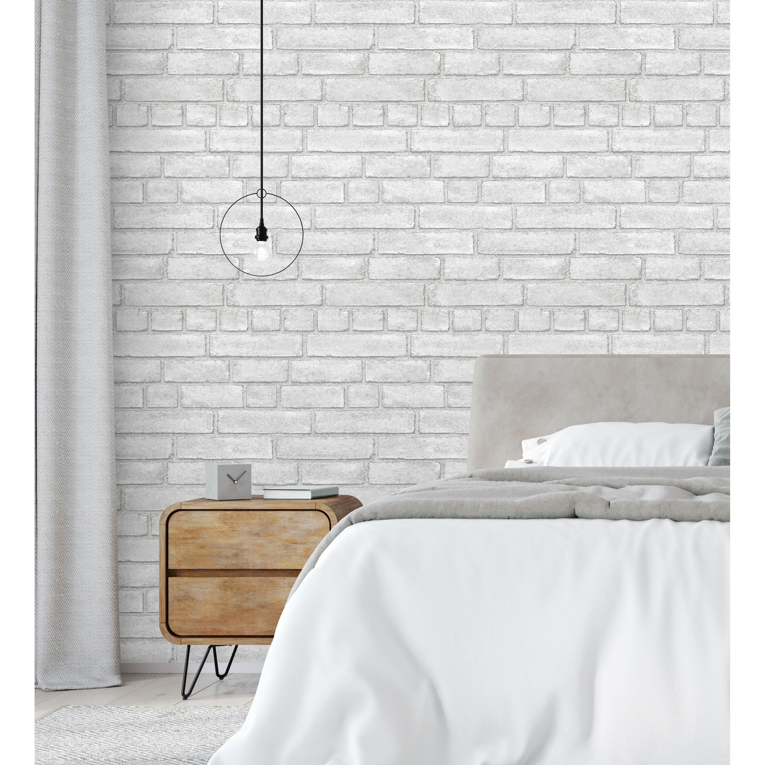 Papel pintado vinílico ecológico de ladrillos blancos textura piedra - Dallas 679631 de GAULAN - Rollo de 10 m x 0,53 m