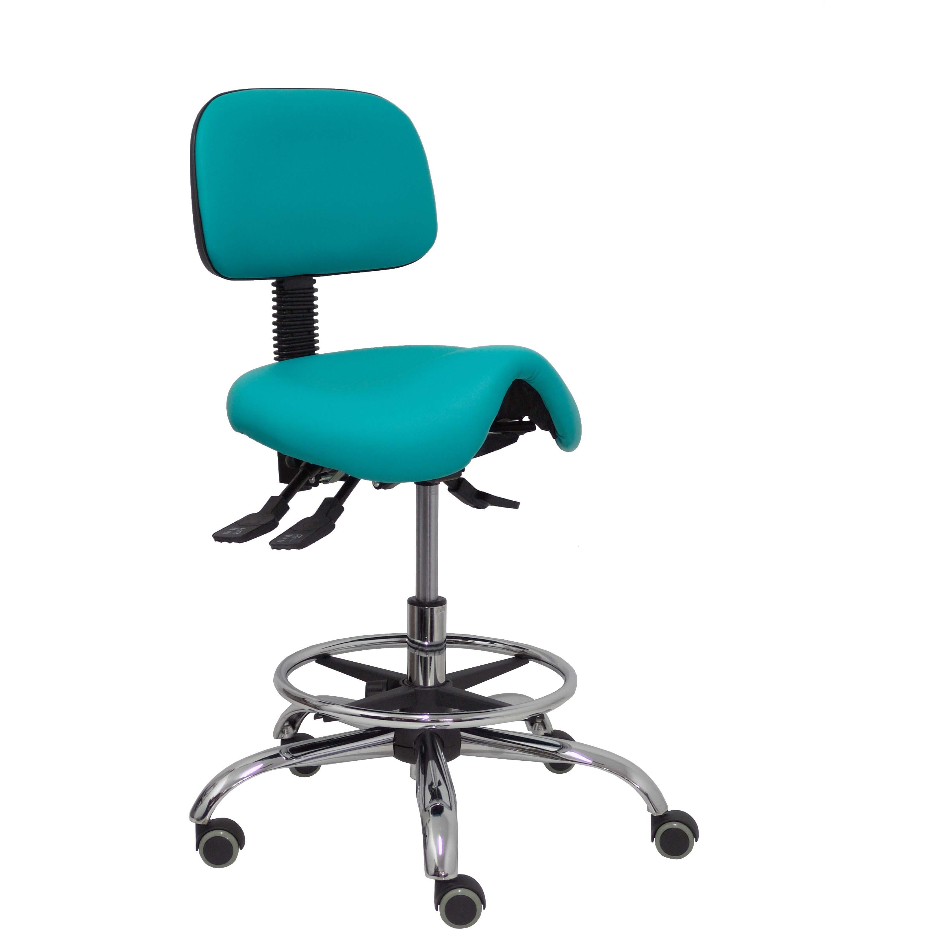 Piqueras Y Crespo Taburete Zarza Clínico Giratorio Ergonómico Regulable en Altura Similpiel Verde