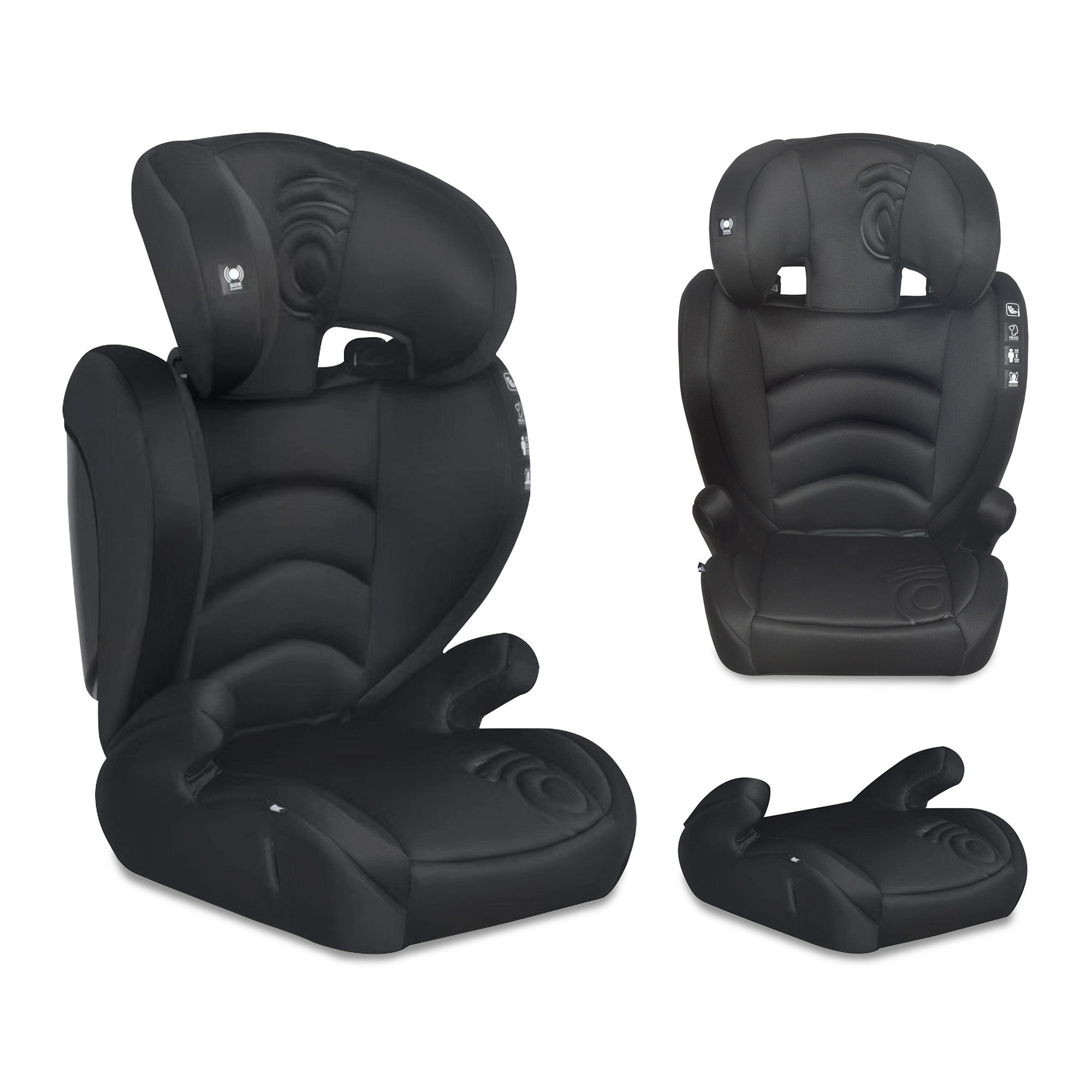Asalvo Silla de Auto 2 en 1 Car Seat + Booster,  Xtreme i-Size 100–150 cm – Respaldo Desmontable, Reposacabezas Ajustable y Funda Lavable