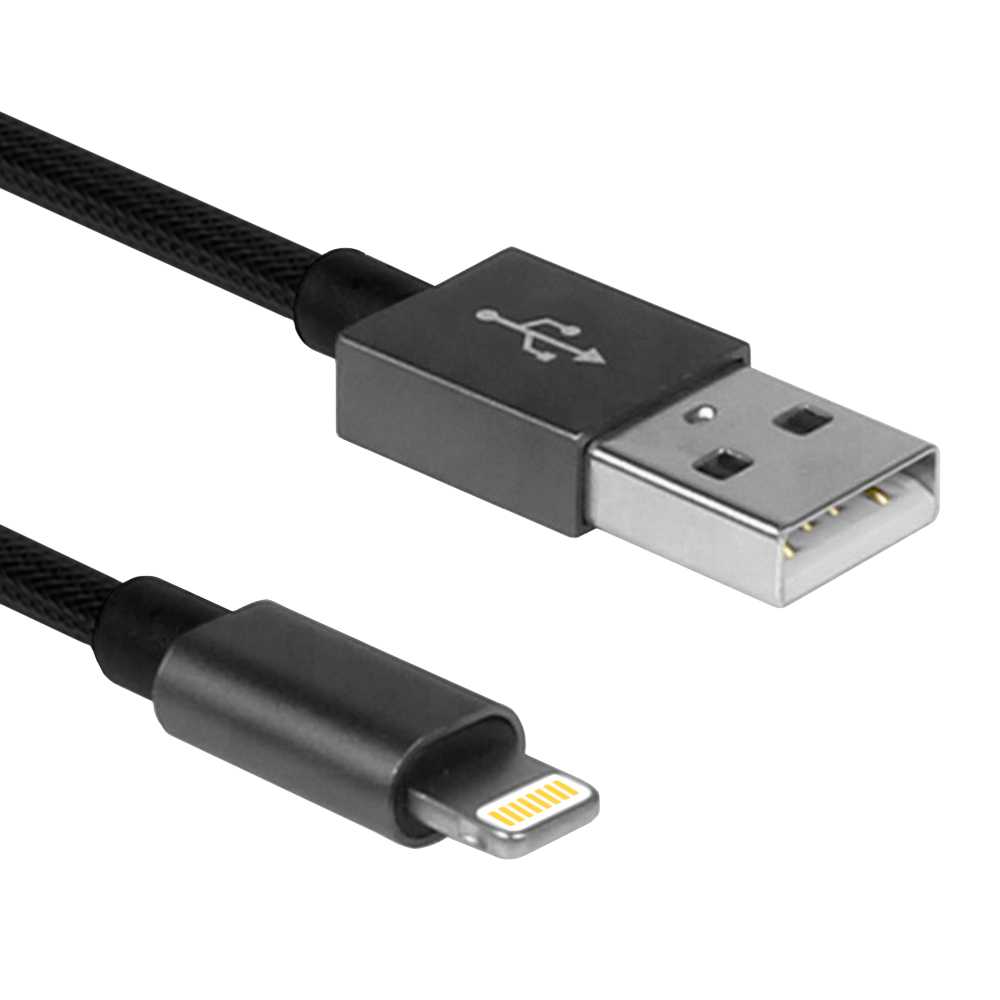 Ociodual A-BST Cable 1m USB Tipo A Lightning 8P Carga+Datos Certificado MFi Negro Compatible con iPhone 13 12 11 iPad Pro 002-B