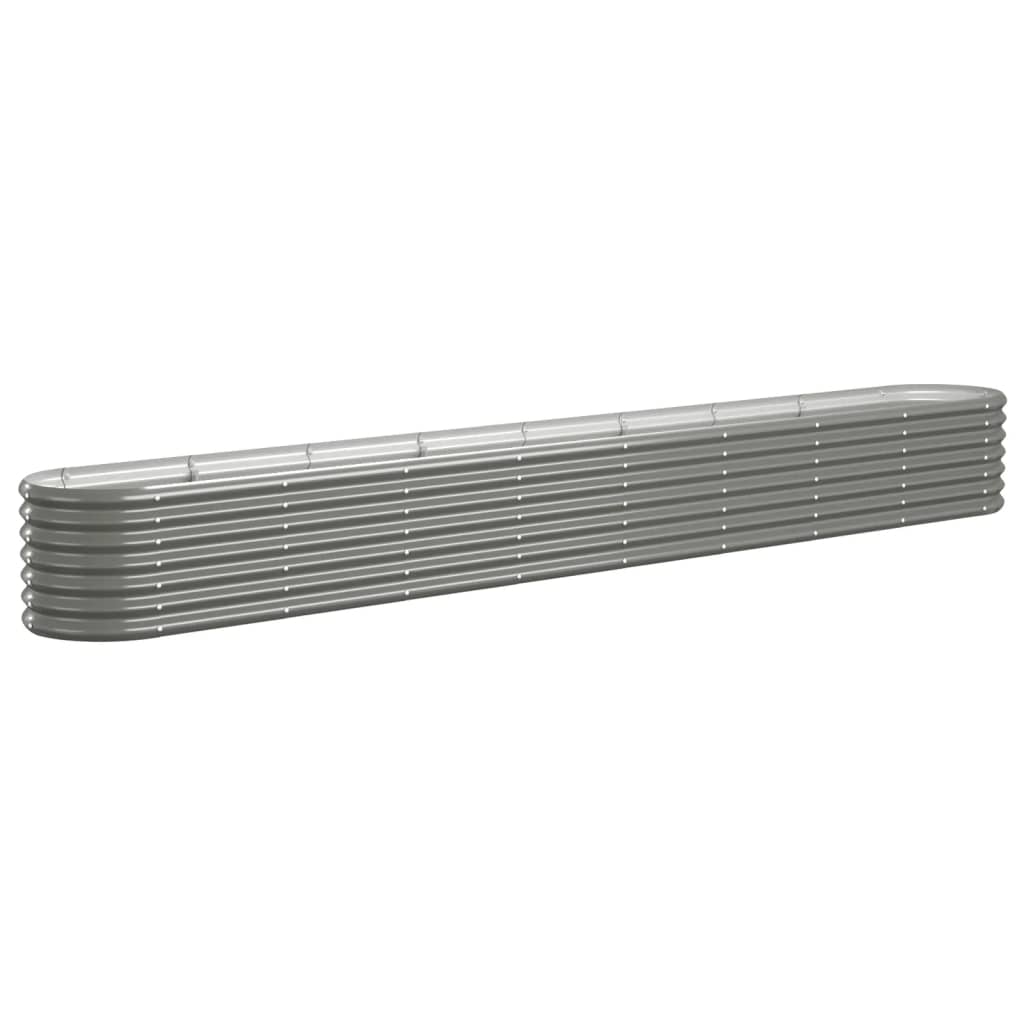 vidaXL Jardinera arriate acero galvanizado gris 332x40x36 cm