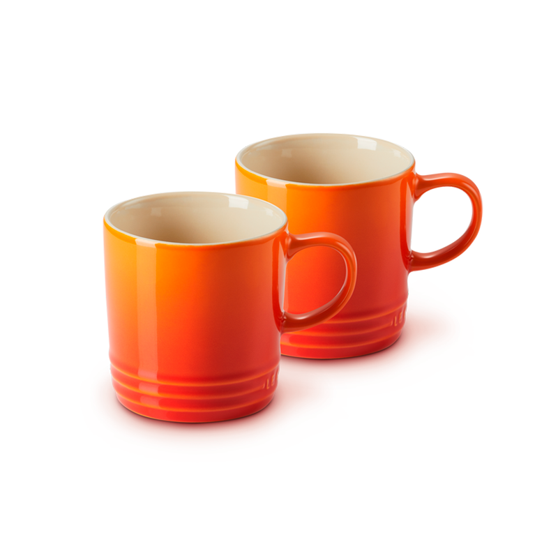Set de 2 Tazas London de 350 ml de Le Creuset en Cerámica de Gres, Ideales para Desayuno, Resistentes y Aptas para Horno, Microondas y Lavavajillas