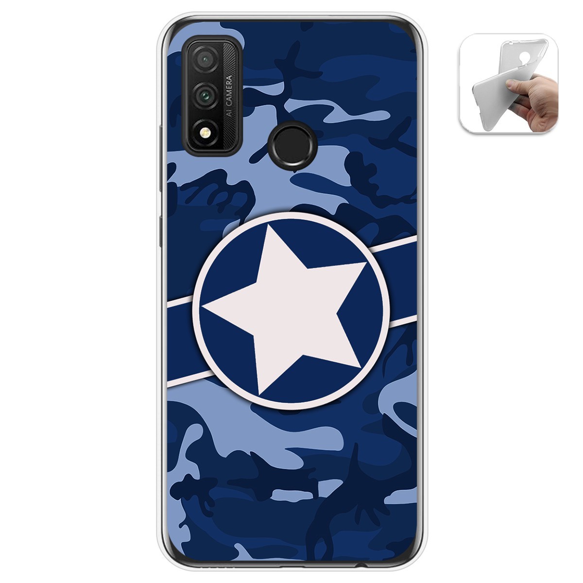 Tumundosmartphone Funda Gel Tpu para Huawei P Smart 2020 diseño Camuflaje 03 Dibujos