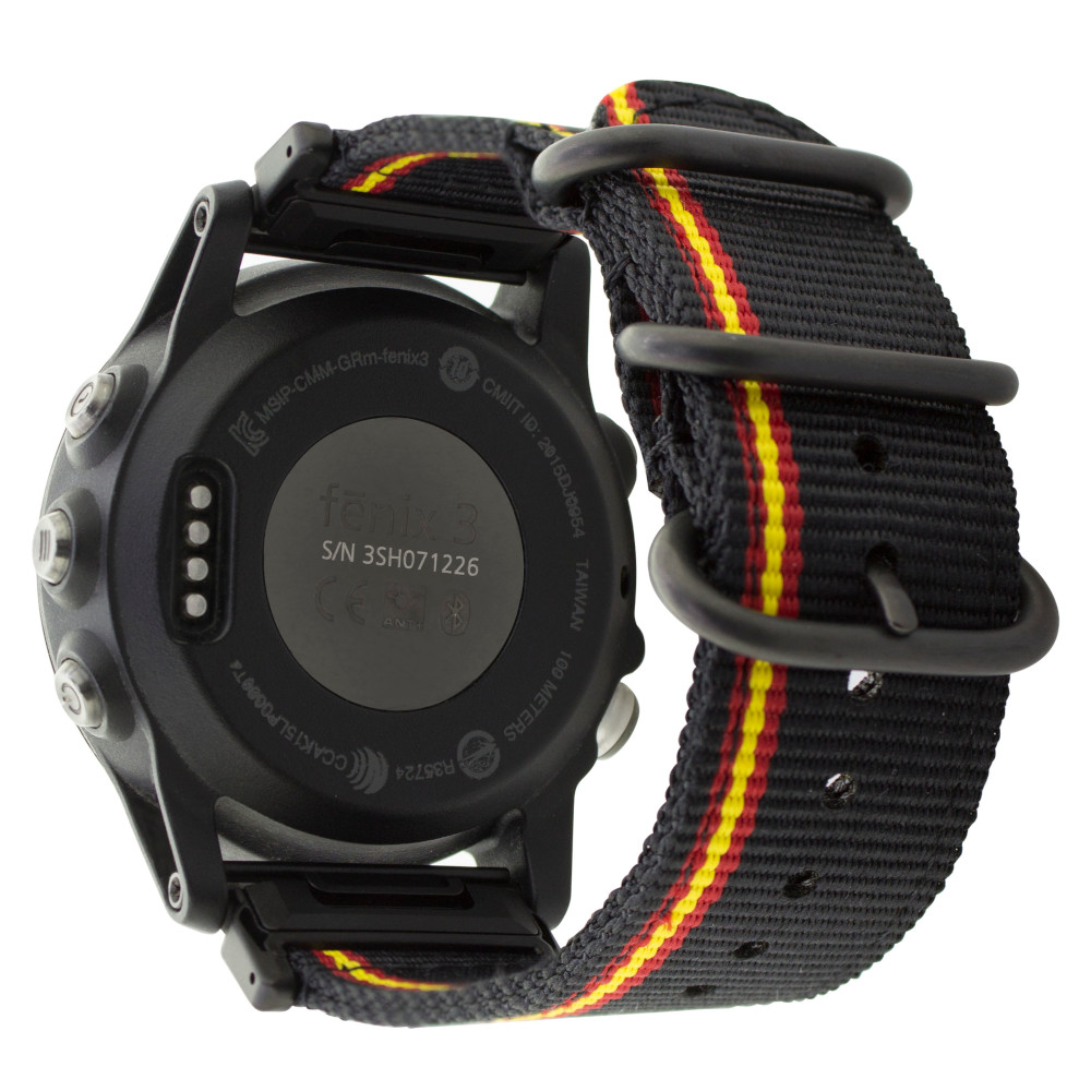 Correa de Nylon para Garmin Fenix 8 - 47mm / Fenix 7 / Fenix 6 / Forerunner 935 / Approach S60, Brazalete Bandera de España Conectores Quickfit 22mm