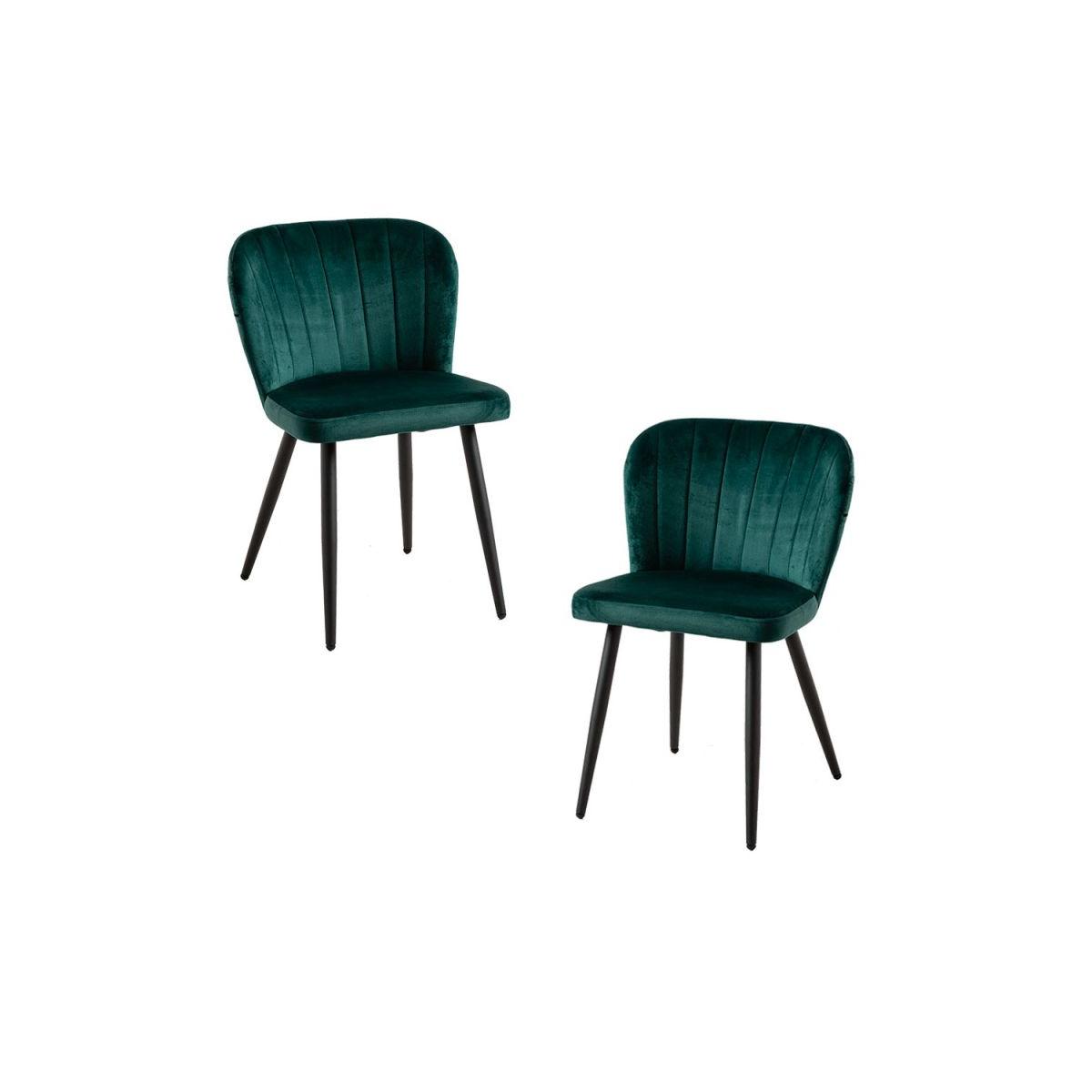 Regalos Miguel - Packs Sillas Comedor - Pack 2 Sillas Luk Terciopelo - Verde