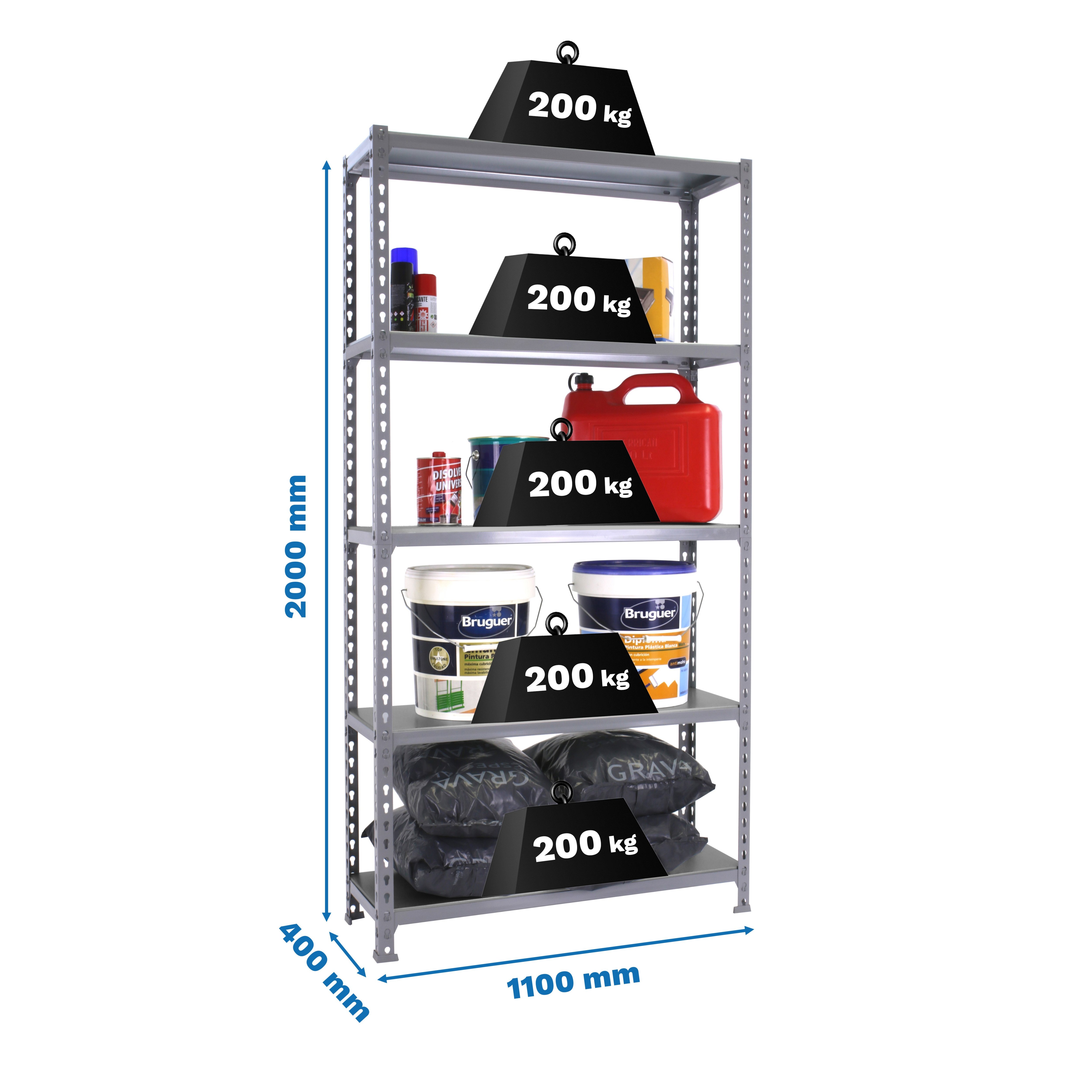 Estantería SIMONRACK Simonclick superplus 5/400 gris/gris