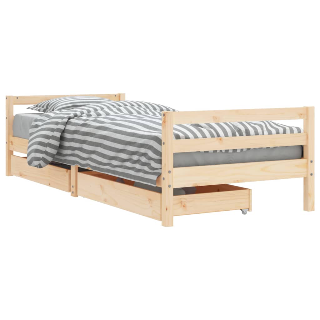 vidaXL Estructura cama infantil y cajones madera pino 90x190 cm