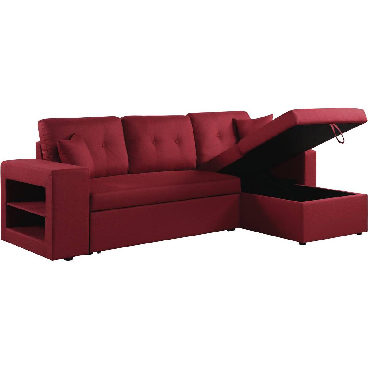 Habitat y Jardin - Sofá esquinero convertible/reversible "Axel" - Rojo