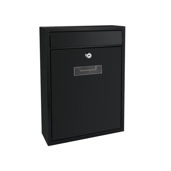 Perel Ibiza Wall Mailbox, waterproof galvanized steel, secure locking design with cylinder lock, dimensions 36 x 26 x 8 cm, easy to install for outdoor use, ideal for home entrances or gardens.