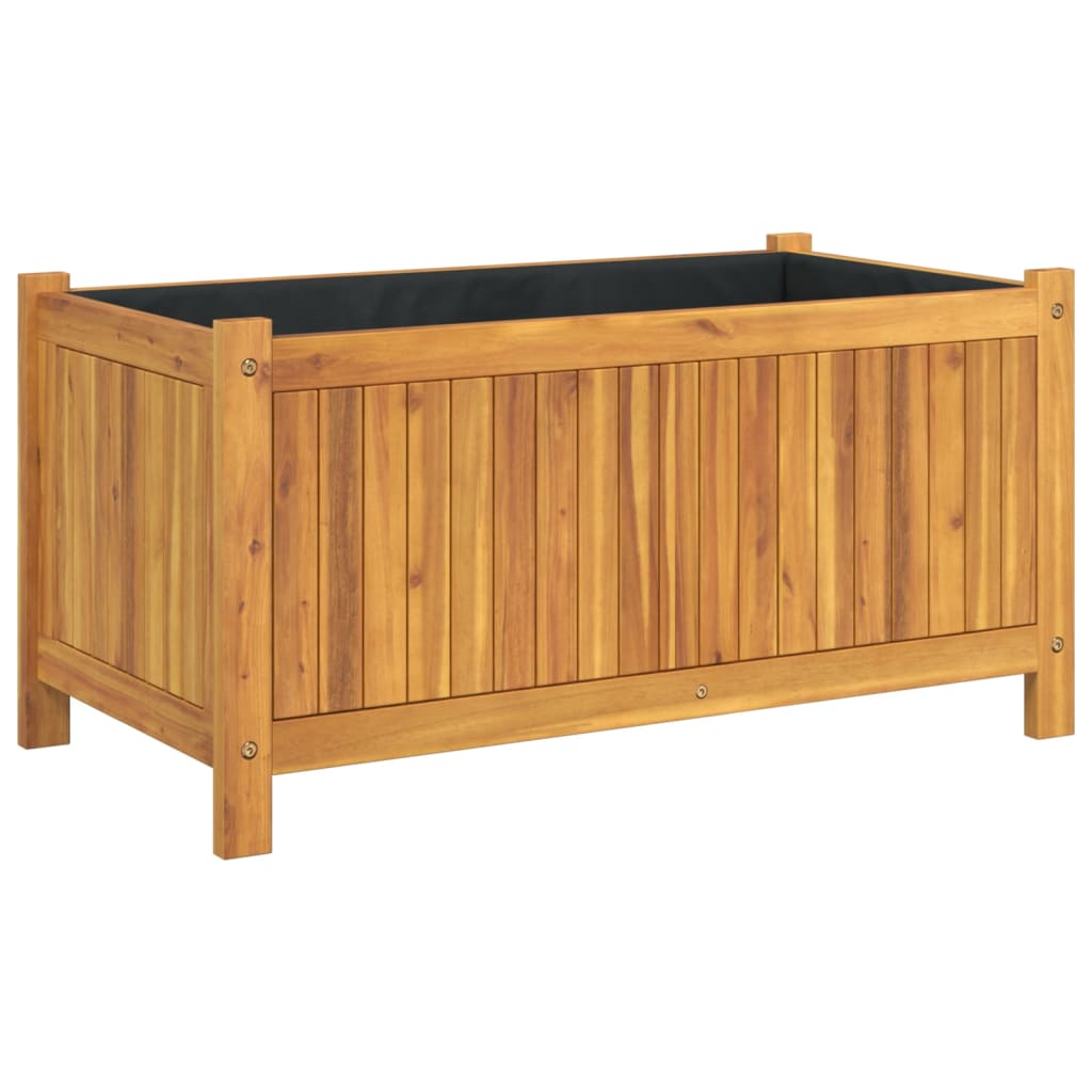 vidaXL Jardinera con forro madera maciza de acacia Dimensiones 54 x 31 x 30 cm,  42 x 42 x 40 cm,  80 x 42 x 40 cm y mas
