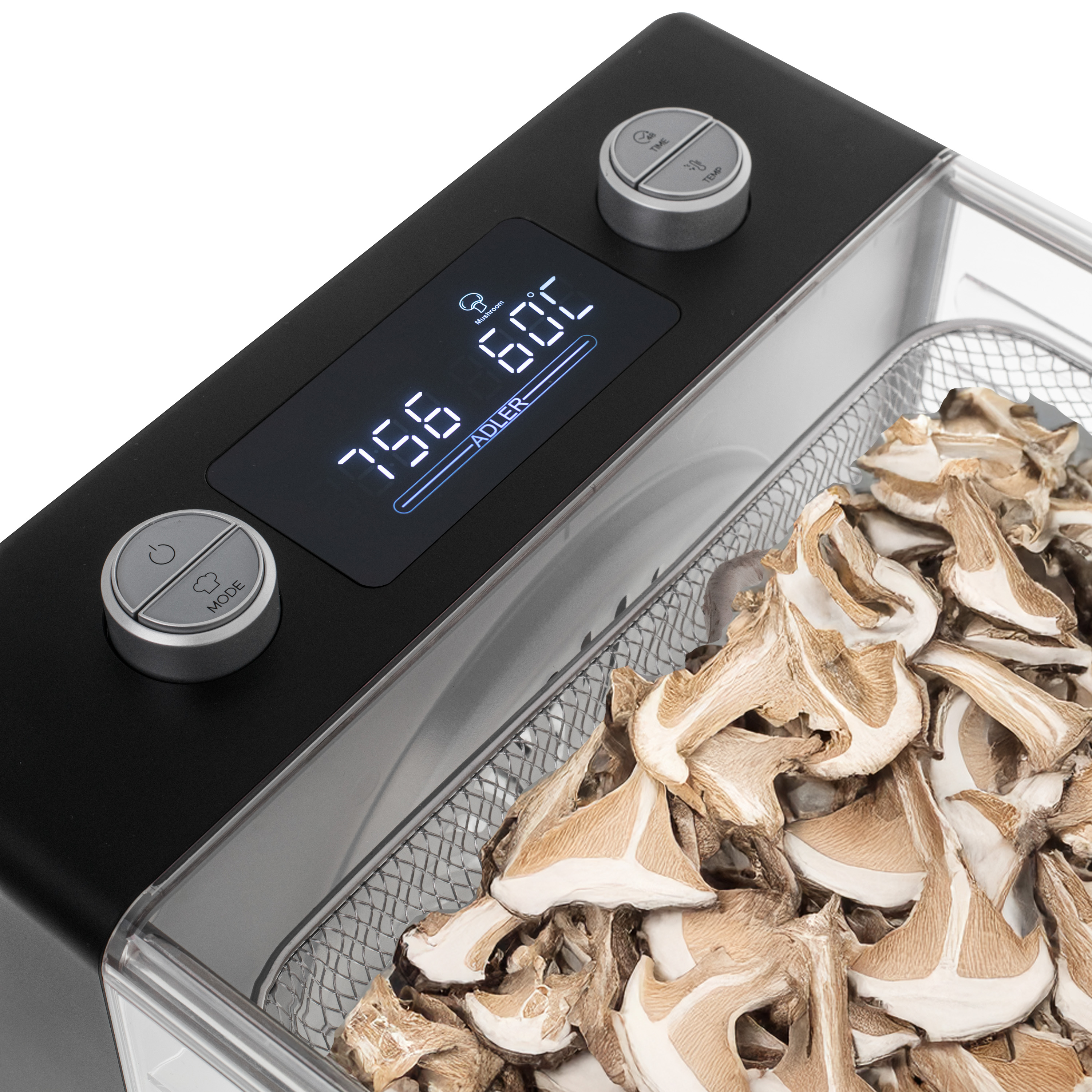 Adler | Deshidratador de alimentos | AD 6660 | Potencia 600 W | 6 bandejas | Temporizador integrado | Negro