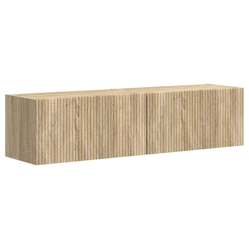 vidaXL Mueble de TV Montado en la Pared 2 uds. Madera de ingeniería Multicolor